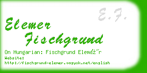 elemer fischgrund business card